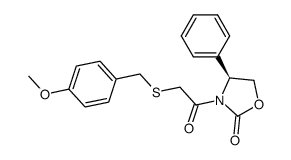 (4S)-3-{2-[(4-methoxyphenyl)methylthio]acetyl}-4-phenyl-1,3-oxazolidin-2-one Structure