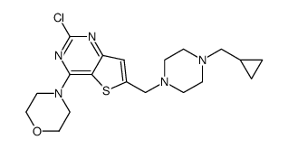 4-(2-氯-6-((4-(环丙基甲基)哌嗪-1-基)甲基)噻吩并[3,2-d]嘧啶-4-基)吗啉结构式