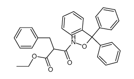 2-Benzyl-N-trityloxy-malonamic acid ethyl ester结构式