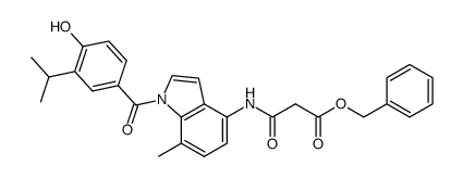 Benzyl N-[1-(4-hydroxy-3-isopropylbenzoyl)-7-methyl-1H-indol-4-yl] malonamate结构式