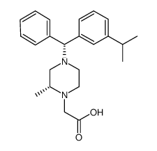 2-((R)-4-((R)-(3-isopropylphenyl)(phenyl)methyl)-2-methylpiperazin-1-yl)acetic acid Structure