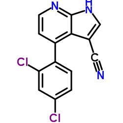 4-(2,4-Dichlorophenyl)-1H-pyrrolo[2,3-b]pyridine-3-carbonitrile结构式