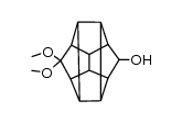 11-Hydroxyhexacyclo[5.4.1.02,6.03,10.04,8.09,12]dodecan-5-on-dimethylacetal Structure