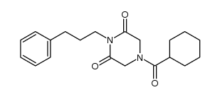 4-(cyclohexylcarbonyl)-1-(3-phenylpropyl)piperazine-2,6-dione Structure