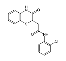 (3-oxo-3,4-dihydro-2H-benzo[1,4]thiazin-2-yl)-acetic acid-(2-chloro-anilide) Structure