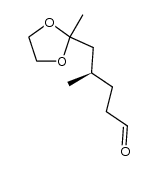 (4R)-4-methyl-6,6-(ethylenedioxy)heptanal结构式