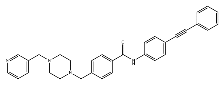 Benzamide, N-[4-(2-phenylethynyl)phenyl]-4-[[4-(3-pyridinylmethyl)-1-piperazinyl]methyl]-结构式
