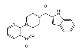 1H-indol-2-yl-[4-(3-nitropyridin-2-yl)piperazin-1-yl]methanone结构式