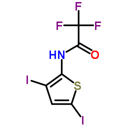 N-(3,5-Diiodo-2-thienyl)-2,2,2-trifluoroacetamide结构式