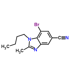 7-Bromo-1-butyl-2-methyl-1H-benzimidazole-5-carbonitrile Structure