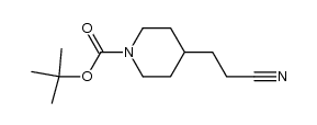 4-(2-氰乙基)哌啶-1-羧酸叔丁酯结构式