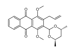 (4'R,6'R)-1,4-dimethoxy-2-(4',6'-dimethyl-1',3'-dioxan-2'-yl)-3-(prop-2''-enyl)anthraquinone结构式