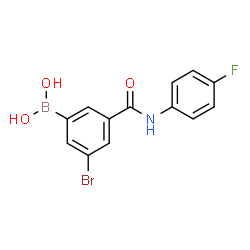 5-Bromo-3-(4-fluorophenyl)aminocarbonylphenylboronic acid structure