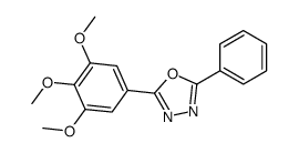 2-phenyl-5-(3,4,5-trimethoxyphenyl)-1,3,4-oxadiazole结构式