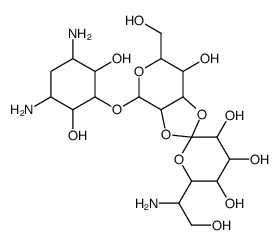 6'-(1-Amino-2-hydroxyethyl)-4-[(3,5-diamino-2,6-dihydroxycyclohex yl)oxy]-6-(hydroxymethyl)octahydro-4H-spiro[1,3-dioxolo[4,5-c]pyr an-2,2'-pyran]-3',4',5',7-tetrol (non-preferred name) Structure