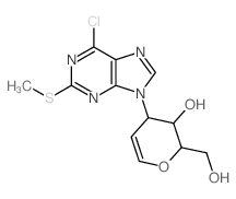 D-ribo-Hex-1-enitol,1,5-anhydro-3-[6-chloro-2-(methylthio)-9H-purin-9-yl]-2,3-dideoxy- (9CI) picture