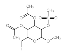 [3-acetyloxy-2-(iodomethyl)-6-methoxy-5-methylsulfonyloxy-oxan-4-yl] acetate结构式