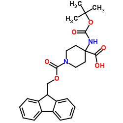 4-(叔丁氧羰基氨基)-1-芴甲氧羰基哌啶-4-羧酸结构式