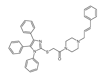 1-[4-(3-phenylprop-2-enyl)piperazin-1-yl]-2-(1,4,5-triphenylimidazol-2-yl)sulfanylethanone Structure