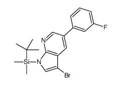 [3-bromo-5-(3-fluorophenyl)pyrrolo[2,3-b]pyridin-1-yl]-tert-butyl -dimethyl-silane Structure