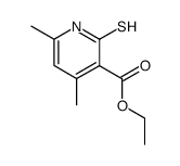 2-Mercapto-4,6-dimethyl-3-pyridincarbonsaeure-ethylester结构式