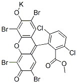 2-(2,4,5,7-Tetrabromo-3-oxo-6-potassiooxy-3H-xanthen-9-yl)-3,6-dichlorobenzoic acid methyl ester结构式