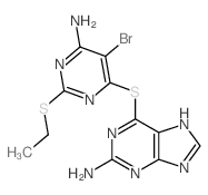 9H-Purin-2-amine,6-[[6-amino-5-bromo-2-(ethylthio)-4-pyrimidinyl]thio]- Structure