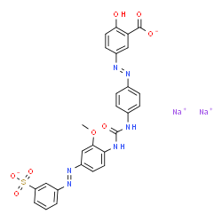 disodium 5-[[4-[[[[2-methoxy-4-[(3-sulphonatophenyl)azo]phenyl]amino]carbonyl]amino]phenyl]azo]salicylate结构式