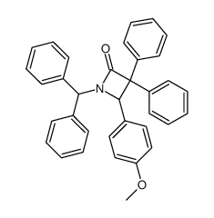 1-benzhydryl-3,3-diphenyl-4-(p-methoxyphenyl)-2-azetidinone Structure