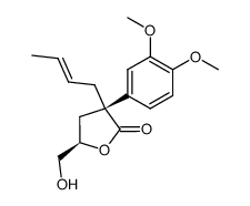 (3S,5R)-3-((E)-but-2-en-1-yl)-3-(3,4-dimethoxyphenyl)-5-(hydroxymethyl)dihydrofuran-2(3H)-one Structure