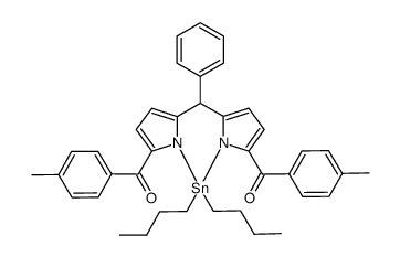 dibutyl[5,10-dihydro-1,9-bis(4-methylbenzoyl)-5-phenyldipyrrinato]tin(IV) Structure