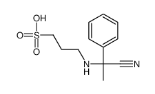 3-[(1-cyano-1-phenylethyl)amino]propane-1-sulfonic acid Structure