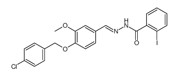 Benzoic acid, 2-iodo-, 2-[[4-[(4-chlorophenyl)methoxy]-3-methoxyphenyl]methylene]hydrazide Structure