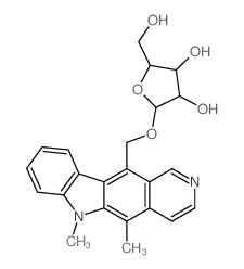 .beta.-D-Ribofuranoside, (5,6-dimethyl-6H-pyrido[3, 4-b]carbazol-11-yl)methyl结构式