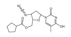 [(2S,3S,5R)-3-azido-5-(5-methyl-2,4-dioxopyrimidin-1-yl)oxolan-2-yl]methyl cyclopentanecarboxylate Structure