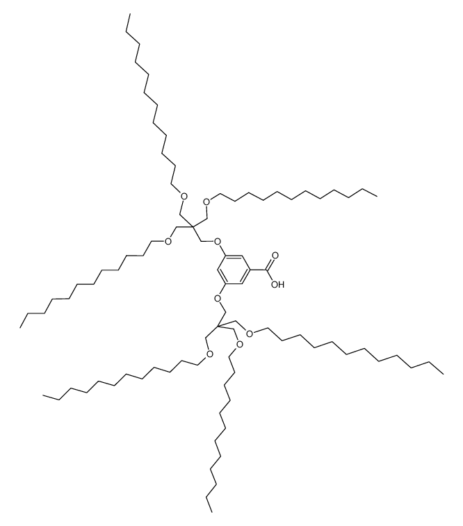 3,5-Bis-(3-dodecyloxy-2,2-bis-dodecyloxymethyl-propoxy)-benzoic acid结构式