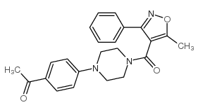 1-[4-[4-(5-methyl-3-phenyl-1,2-oxazole-4-carbonyl)piperazin-1-yl]phenyl]ethanone结构式