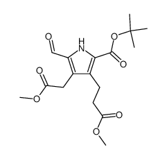 t-Butyl 5-formyl-3-(2-methoxycarbonylethyl)-4-methoxycarbonylmethylpyrrole-2-carboxylate结构式