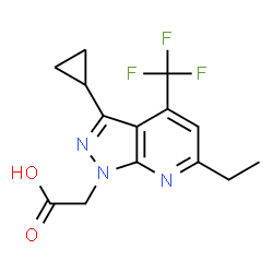 2-[3-Cyclopropyl-6-ethyl-4-(trifluoromethyl)pyrazolo[3,4-b]pyridin-1-yl]acetic acid结构式