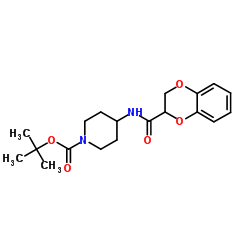 4-[(2,3-Dihydro-benzo[1,4]dioxine-2-carbonyl)-amino]-piperidine-1-carboxylic acid tert-butyl ester Structure