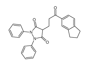 4-[3-(2,3-dihydro-1H-inden-5-yl)-3-oxopropyl]-1,2-diphenylpyrazolidine-3,5-dione结构式