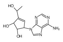 (1S,2R,5R)-5-(6-aminopurin-9-yl)-3-[(1S)-1-hydroxyethyl]cyclopent-3-ene-1,2-diol Structure