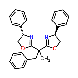 (4S,4'S)-2,2'-(1-苯基丙基-2,2-二基)双(4-苯基-4,5-二氢噁唑)结构式