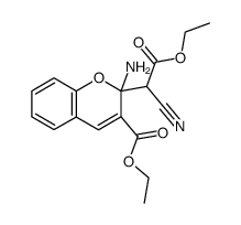 2-amino-2-(cyano-ethoxycarbonyl-methyl)-2H-chromene-3-carboxylic acid ethyl ester结构式