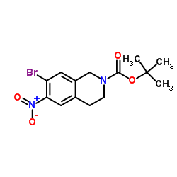 7-溴-6-硝基-正-叔丁氧基羰基-1,2,3,4-四氢异喹啉结构式