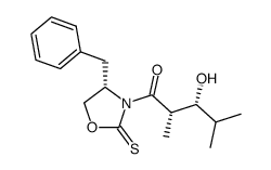 (4S)-3-[(2S,3R)-3-hydroxy-2,4-dimethyl-1-oxopentyl]-4-benzyl-1,3-oxazolidine-2-thione Structure