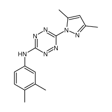 6-(3,5-dimethyl-1H-pyrazol-1-yl)-N-(3,4-dimethylphenyl)-1,2,4,5-tetrazin-3-amine结构式