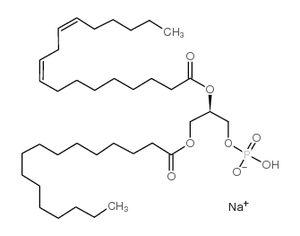 1-棕榈酰基-2-亚星空app酰基-sn-甘星空app-3-磷酸酯(钠盐)结构式