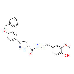 (E)-3-(4-(benzyloxy)phenyl)-N-(4-hydroxy-3-methoxybenzylidene)-1H-pyrazole-5-carbohydrazide picture