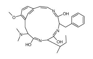 (2Z,6S,9S,12S)-12-(Dimethylamino)-15-methoxy-9-[(S)-1-methylpropyl]-6-benzyl-4,7,10-triazabicyclo[12.3.1]octadeca-1(18),2,14,16-tetrene-5,8,11-trione结构式